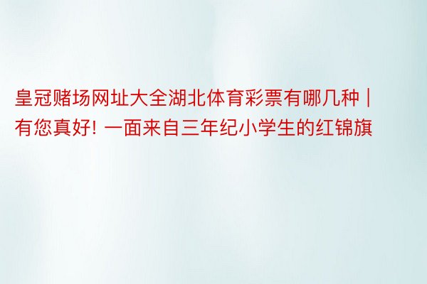 皇冠赌场网址大全湖北体育彩票有哪几种 | 有您真好! 一面来自三年纪小学生的红锦旗