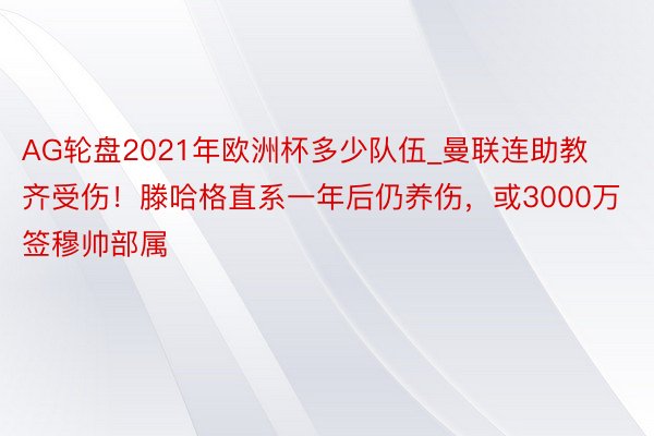 AG轮盘2021年欧洲杯多少队伍_曼联连助教齐受伤！滕哈格直系一年后仍养伤，或3000万签穆帅部属